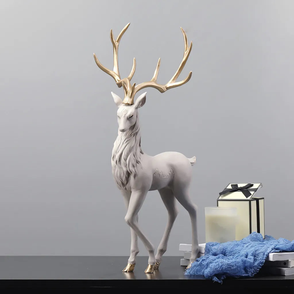 Deer Decoration Black Reindeer Ornaments for Shelf Living Room Craft Furnishings Elk Reindeer Ornaments Sculptures Home Decor acacuss