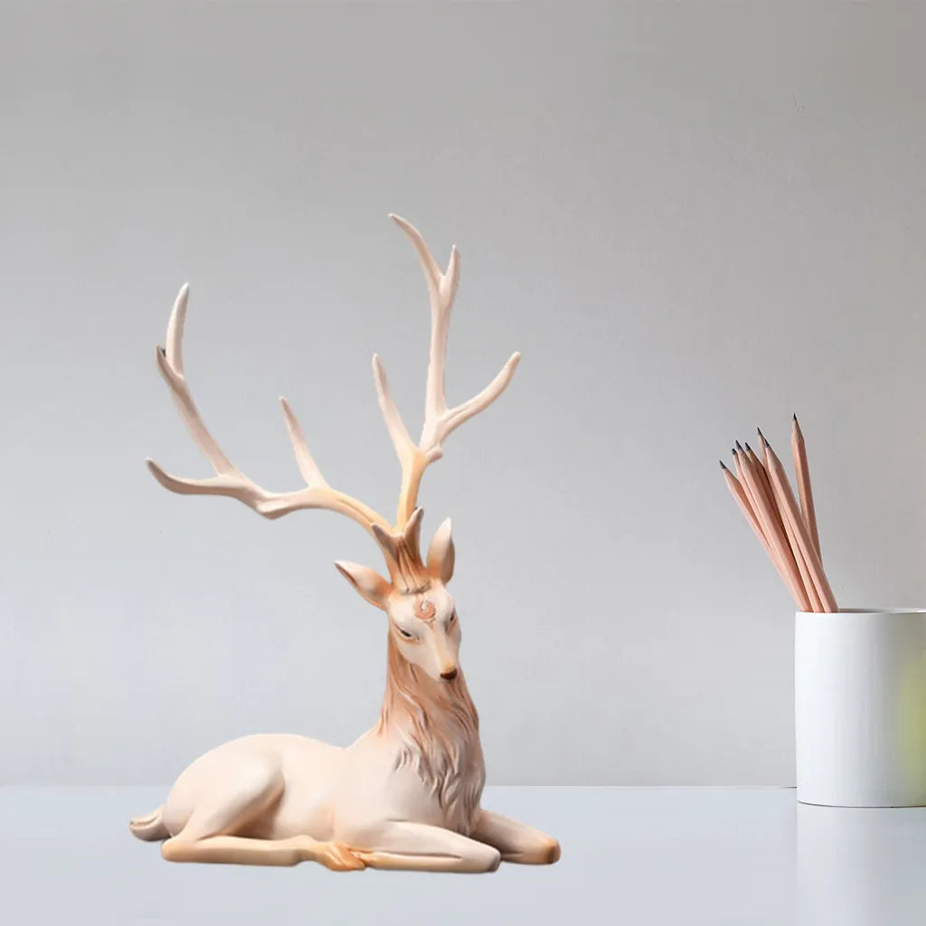 Deer Decoration Black Reindeer Ornaments for Shelf Living Room Craft Furnishings Elk Reindeer Ornaments Sculptures Home Decor acacuss