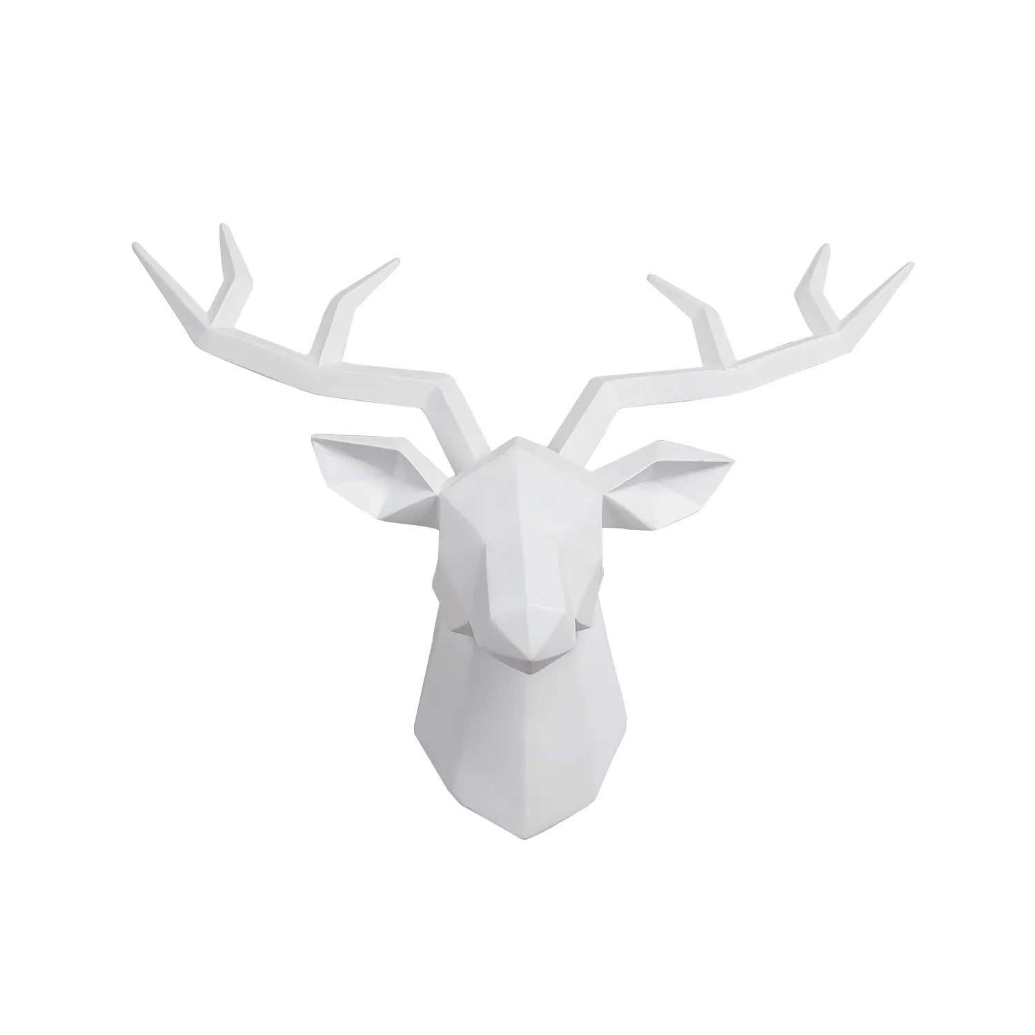 Deer Head Sculpture Animal Statue Figurines Wall Hanging Creative Elk  Art Antlers Statuette for Office Decoration Wall Mount acacuss