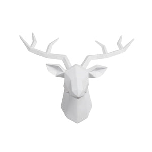 Deer Head Sculpture Animal Statue Figurines Wall Hanging Creative Elk  Art Antlers Statuette for Office Decoration Wall Mount acacuss