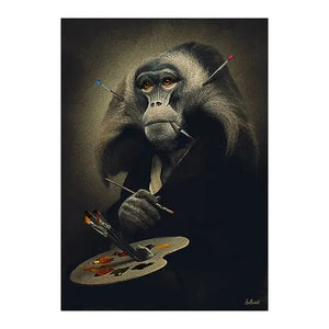 Deer Rabbit Gorilla jazz monkey Cat smoking Canvas painting Animal Posters and Prints Modern Wall Art Picture for Bathroom Decor acacuss