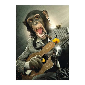 Deer Rabbit Gorilla jazz monkey Cat smoking Canvas painting Animal Posters and Prints Modern Wall Art Picture for Bathroom Decor acacuss
