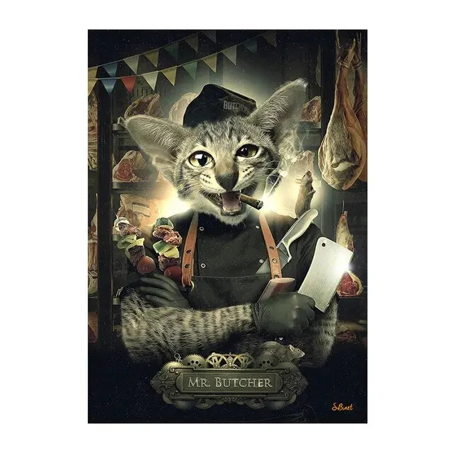Deer Rabbit Gorilla jazz monkey Cat smoking Canvas painting Animal Posters and Prints Modern Wall Art Picture for Bathroom Decor acacuss