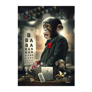 Deer Rabbit Gorilla jazz monkey Cat smoking Canvas painting Animal Posters and Prints Modern Wall Art Picture for Bathroom Decor acacuss