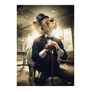 Deer Rabbit Gorilla jazz monkey Cat smoking Canvas painting Animal Posters and Prints Modern Wall Art Picture for Bathroom Decor acacuss