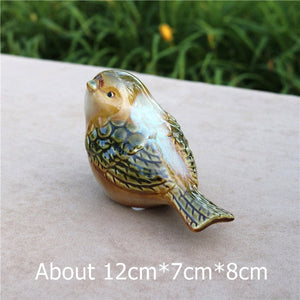 Delicate Porcelain Lovers Bird Miniature Decorative Ceramic Birdie Item Figurine Desktop Ornament Handicraft Present Accessories acacuss