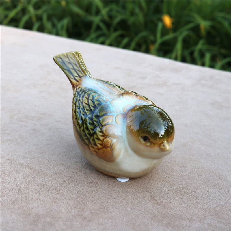 Delicate Porcelain Lovers Bird Miniature Decorative Ceramic Birdie Item Figurine Desktop Ornament Handicraft Present Accessories acacuss