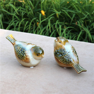 Delicate Porcelain Lovers Bird Miniature Decorative Ceramic Birdie Item Figurine Desktop Ornament Handicraft Present Accessories acacuss