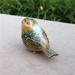Delicate Porcelain Lovers Bird Miniature Decorative Ceramic Birdie Item Figurine Desktop Ornament Handicraft Present Accessories acacuss
