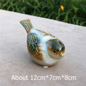 Delicate Porcelain Lovers Bird Miniature Decorative Ceramic Birdie Item Figurine Desktop Ornament Handicraft Present Accessories acacuss