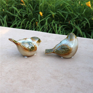 Delicate Porcelain Lovers Bird Miniature Decorative Ceramic Birdie Item Figurine Desktop Ornament Handicraft Present Accessories acacuss