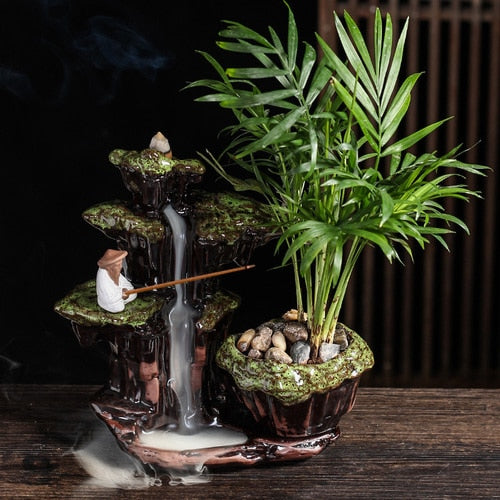 Diffuser Bakhoor Charcoal Burners Incense Stick Waterfall Unique Incense Burner Living Room Porta Velas Room Rack Ornaments acacuss