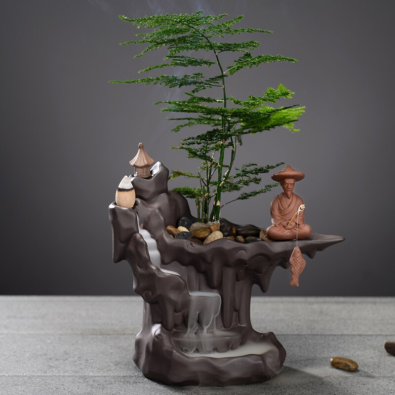 Diffuser Bakhoor Charcoal Burners Incense Stick Waterfall Unique Incense Burner Living Room Porta Velas Room Rack Ornaments acacuss