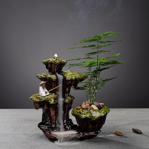 Diffuser Bakhoor Charcoal Burners Incense Stick Waterfall Unique Incense Burner Living Room Porta Velas Room Rack Ornaments acacuss