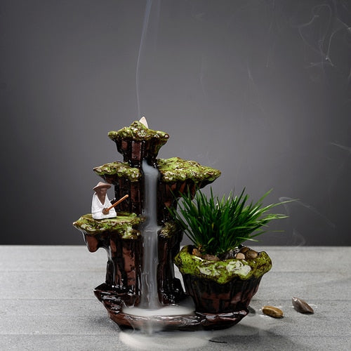 Diffuser Bakhoor Charcoal Burners Incense Stick Waterfall Unique Incense Burner Living Room Porta Velas Room Rack Ornaments acacuss