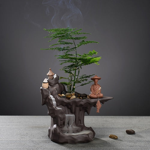 Diffuser Bakhoor Charcoal Burners Incense Stick Waterfall Unique Incense Burner Living Room Porta Velas Room Rack Ornaments acacuss