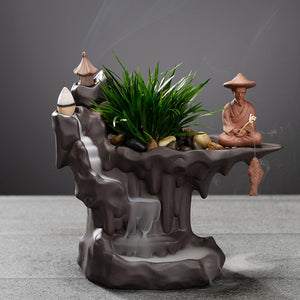 Diffuser Bakhoor Charcoal Burners Incense Stick Waterfall Unique Incense Burner Living Room Porta Velas Room Rack Ornaments acacuss