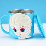 Disney Cups Frozen Elsa Anna Princess Cartoon Milk Cup Mugs 3D Mickey Minnie Stainless Steel Cup Baby Kids Girls Coffee Mug acacuss