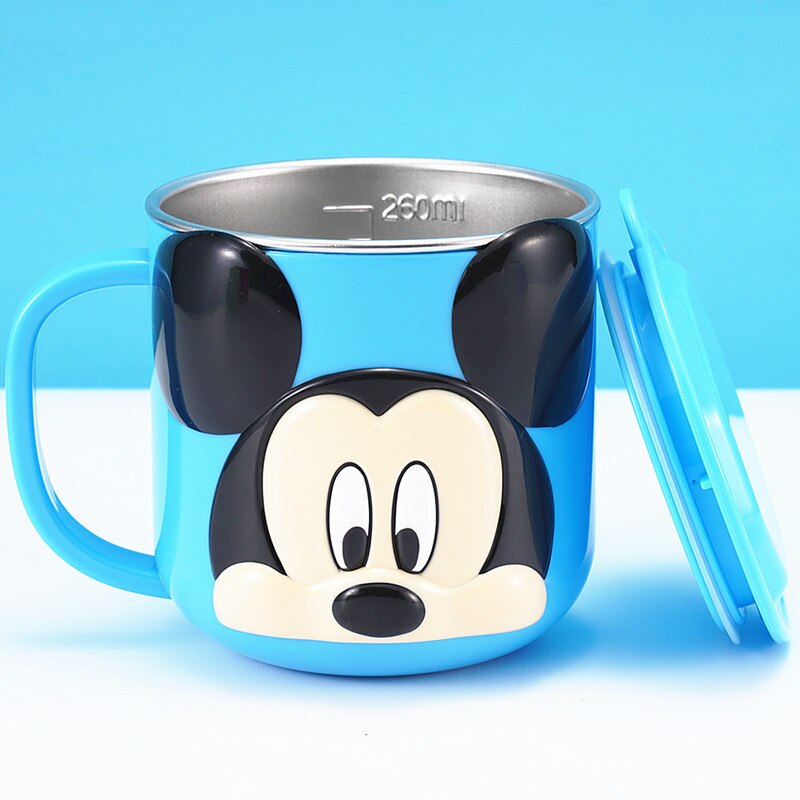 Disney Cups Frozen Elsa Anna Princess Cartoon Milk Cup Mugs 3D Mickey Minnie Stainless Steel Cup Baby Kids Girls Coffee Mug acacuss