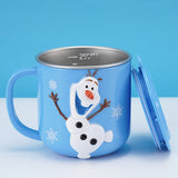 Disney Cups Frozen Elsa Anna Princess Cartoon Milk Cup Mugs 3D Mickey Minnie Stainless Steel Cup Baby Kids Girls Coffee Mug acacuss