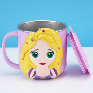 Disney Cups Frozen Elsa Anna Princess Cartoon Milk Cup Mugs 3D Mickey Minnie Stainless Steel Cup Baby Kids Girls Coffee Mug acacuss