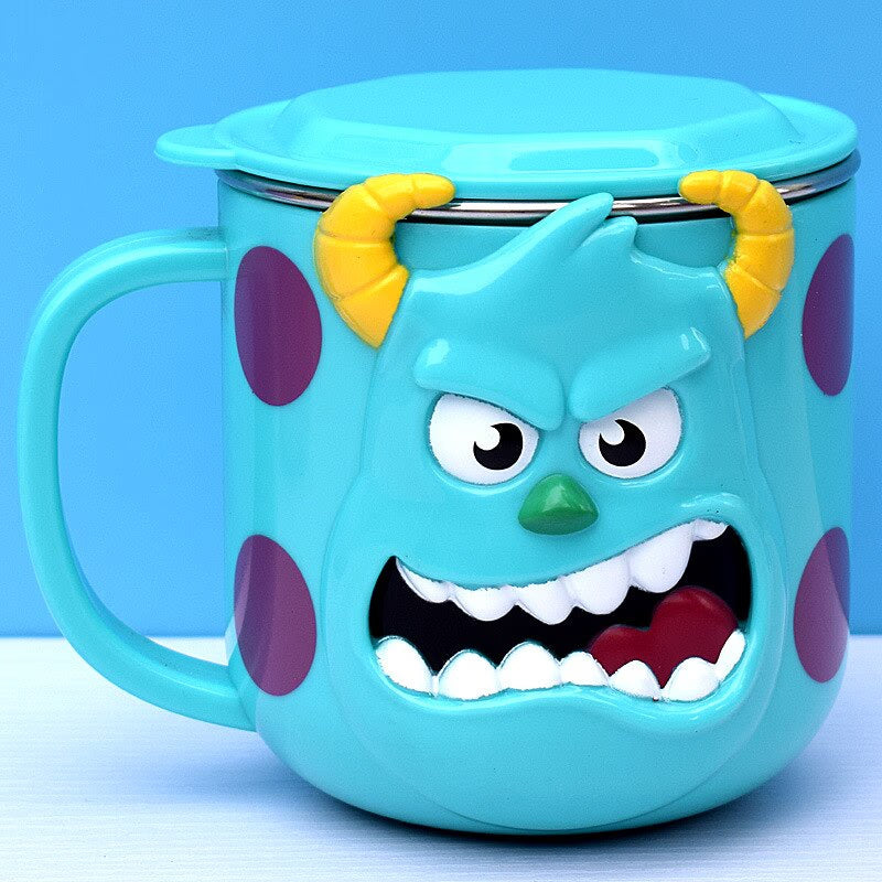 Disney Cups Frozen Elsa Anna Princess Cartoon Milk Cup Mugs 3D Mickey Minnie Stainless Steel Cup Baby Kids Girls Coffee Mug acacuss