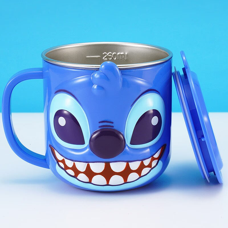 Disney Cups Frozen Elsa Anna Princess Cartoon Milk Cup Mugs 3D Mickey Minnie Stainless Steel Cup Baby Kids Girls Coffee Mug acacuss