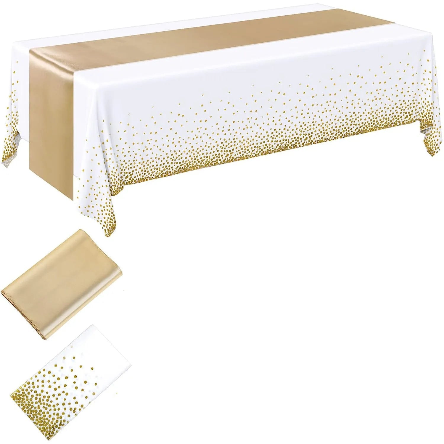 Disposable tablecloth Party table cloth Satin table runner set PEVA Waterproof Rose gold wedding banquet table cover 54x108 inch acacuss