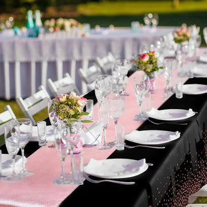 Disposable tablecloth Party table cloth Satin table runner set PEVA Waterproof Rose gold wedding banquet table cover 54x108 inch acacuss