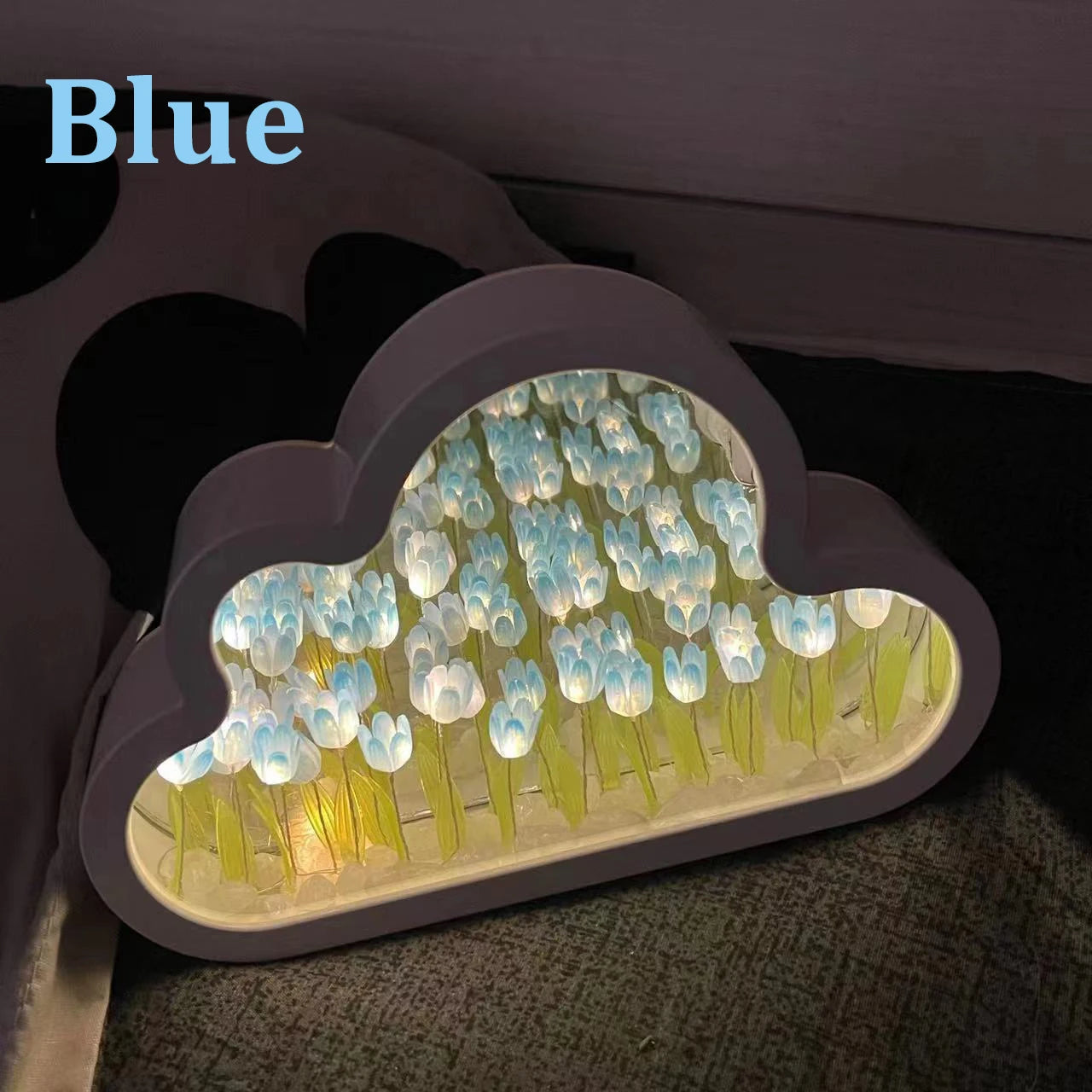 Diy Tulip Cloud Sea of Flowers Night Light Creative Light Atmosphere Light Transparent Qixi Lovers Gift Desktop Decoration acacuss