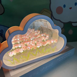 Diy Tulip Cloud Sea of Flowers Night Light Creative Light Atmosphere Light Transparent Qixi Lovers Gift Desktop Decoration acacuss