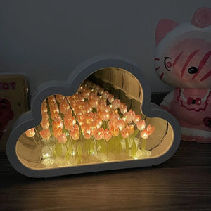 Diy Tulip Cloud Sea of Flowers Night Light Creative Light Atmosphere Light Transparent Qixi Lovers Gift Desktop Decoration acacuss