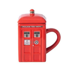 Doctor Who Tardis Creative Police Box Mug Funny Ceramic Coffee Tea Cup With Spoon Gift Box In Blue and Milk Drinks Breakfast Cup acacuss