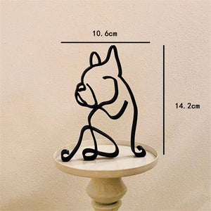 Dog Art Sculpture Metal Dog Abstract Minimalist Art Iron Figurines Office Desktop Accessories For Home Decoration Cute Miniature acacuss