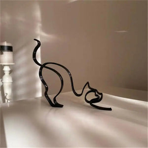 Dog Art Sculpture Metal Dog Abstract Minimalist Art Iron Figurines Office Desktop Accessories For Home Decoration Cute Miniature acacuss