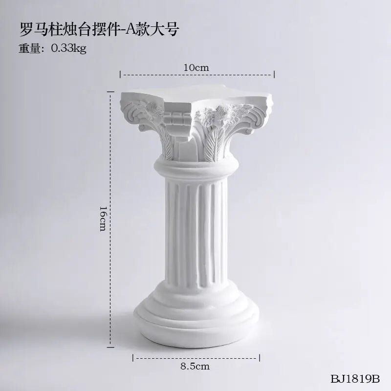 Doric Roman Pillar Nordic Gypsum Decoration Home Mini Gypsum Pillar Candlestick INS Sense of Atmosphere Photography Painting Pro acacuss
