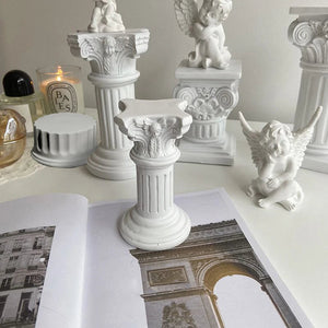 Doric Roman Pillar Nordic Gypsum Decoration Home Mini Gypsum Pillar Candlestick INS Sense of Atmosphere Photography Painting Pro acacuss