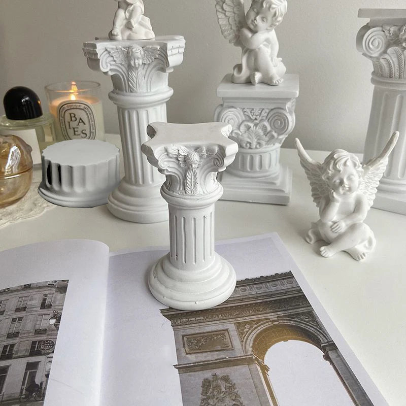 Doric Roman Pillar Nordic Gypsum Decoration Home Mini Gypsum Pillar Candlestick INS Sense of Atmosphere Photography Painting Pro acacuss