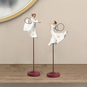 Double Angels Home sculpture art Living Room Bedroom table decoration Resin crafts Room decoration supplies acacuss