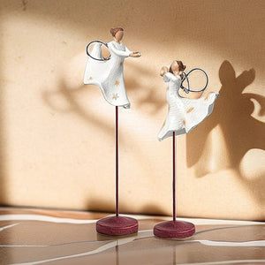 Double Angels Home sculpture art Living Room Bedroom table decoration Resin crafts Room decoration supplies acacuss