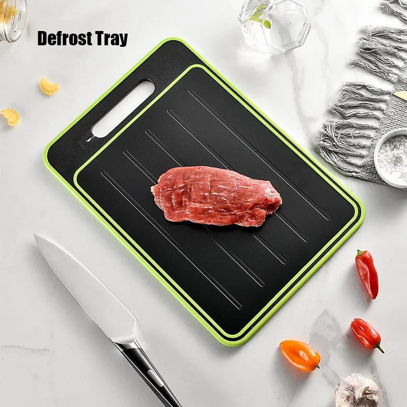 Double Sided Cutting Board with Thawing Function Kitchen Grinding Chopping Multifunctional Sharpener Grinding Cutting Board acacuss