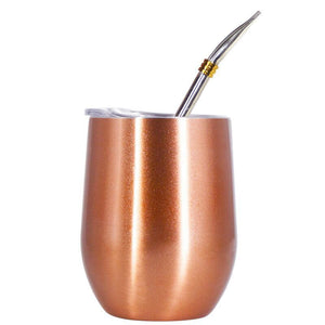Double Wall 304 Stainless Steel Cup Heat Resistant Portable Yerba Mate Tea Mug With Straw and Lid acacuss