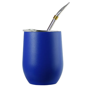 Double Wall 304 Stainless Steel Cup Heat Resistant Portable Yerba Mate Tea Mug With Straw and Lid acacuss