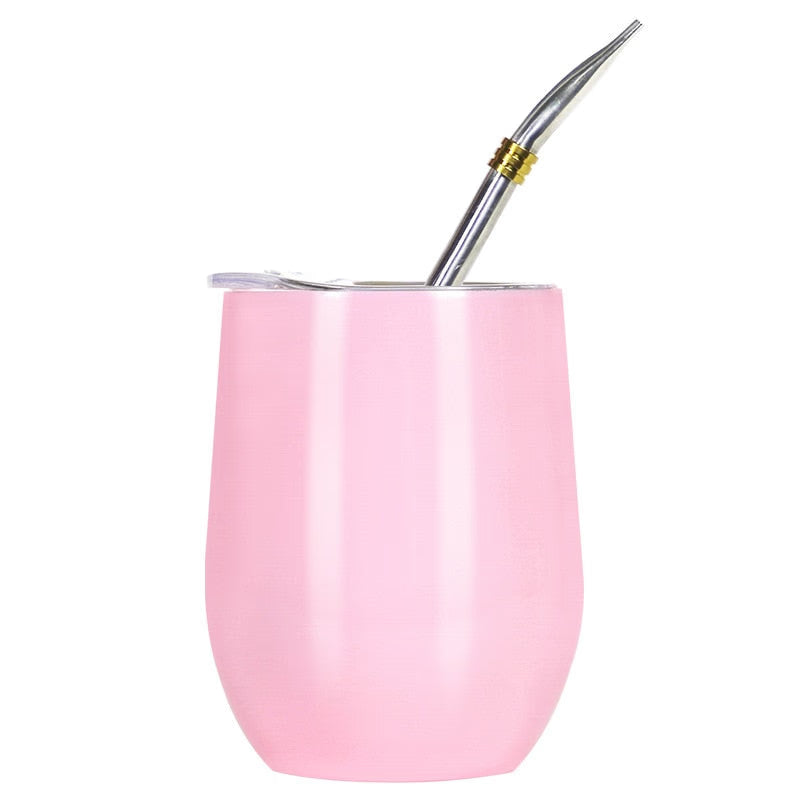 Double Wall 304 Stainless Steel Cup Heat Resistant Portable Yerba Mate Tea Mug With Straw and Lid acacuss