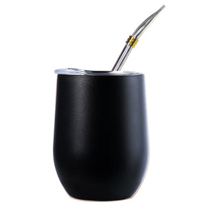 Double Wall 304 Stainless Steel Cup Heat Resistant Portable Yerba Mate Tea Mug With Straw and Lid acacuss