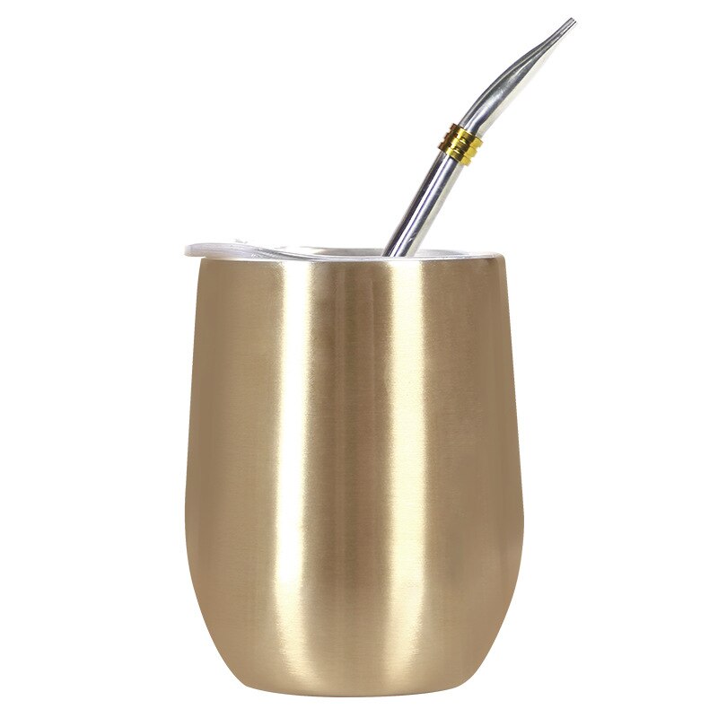 Double Wall 304 Stainless Steel Cup Heat Resistant Portable Yerba Mate Tea Mug With Straw and Lid acacuss