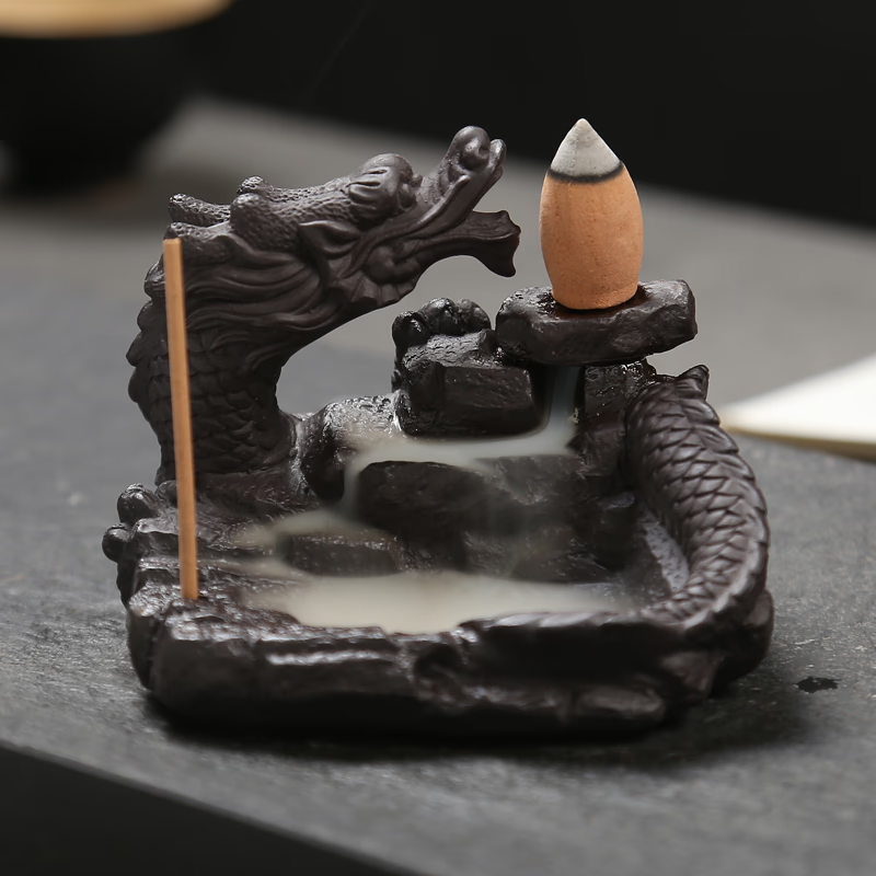 Dragon Backflow Incense Burner for Cones and Sticks acacuss