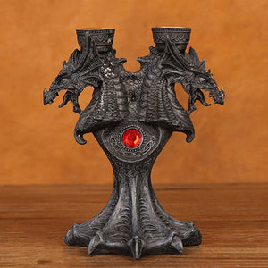 Dragon Candlestick Stand Statue Holder 2 Pcs Candle Sticks For Tea Light Decorative Theme Party  Pillar Halloween Haunted House acacuss