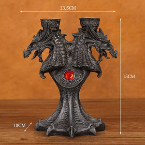 Dragon Candlestick Stand Statue Holder 2 Pcs Candle Sticks For Tea Light Decorative Theme Party  Pillar Halloween Haunted House acacuss