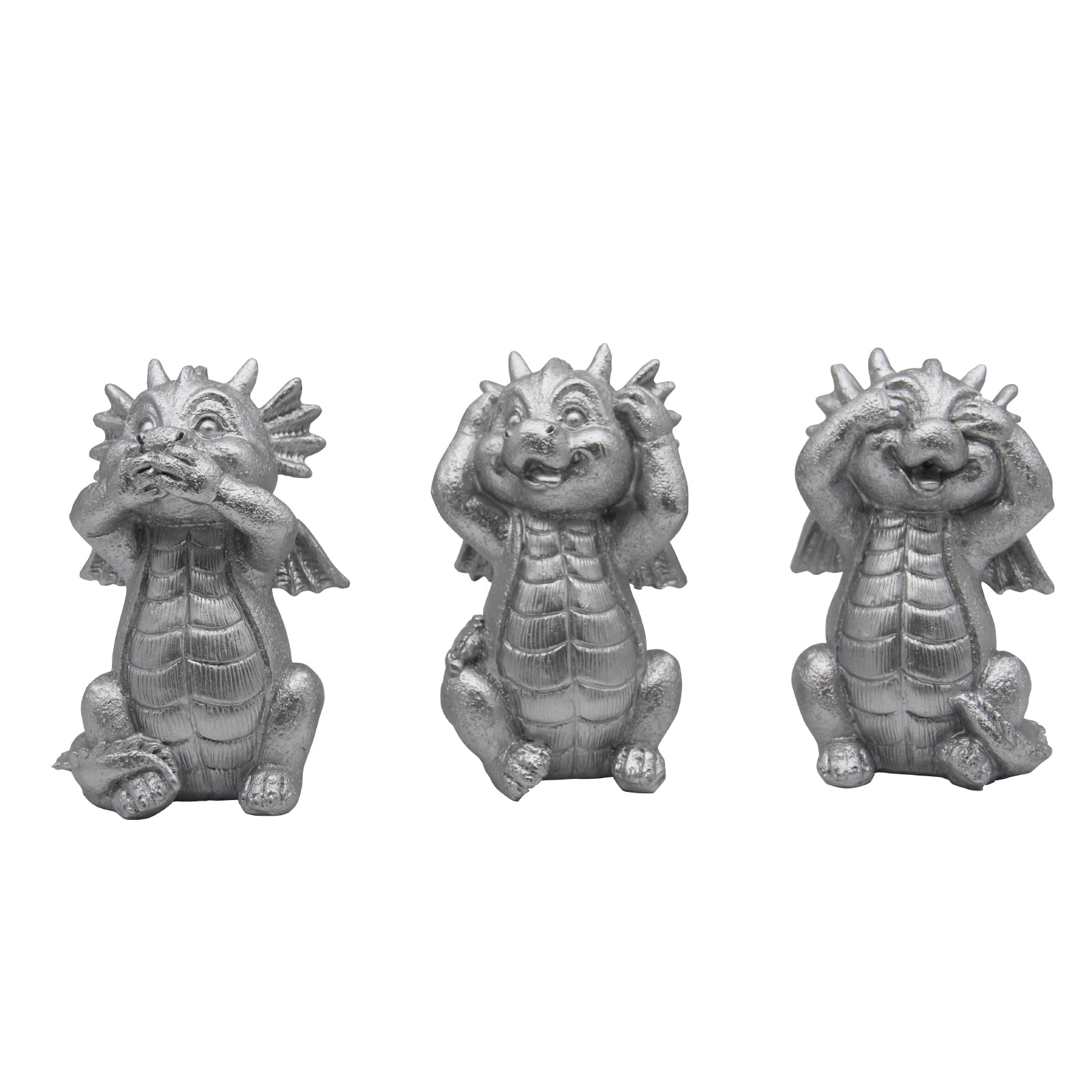 Dragon Statues 3 Pcs No Hear No See No Speak Bookshelf Sculpture for Living Room Table Desk Decor acacuss